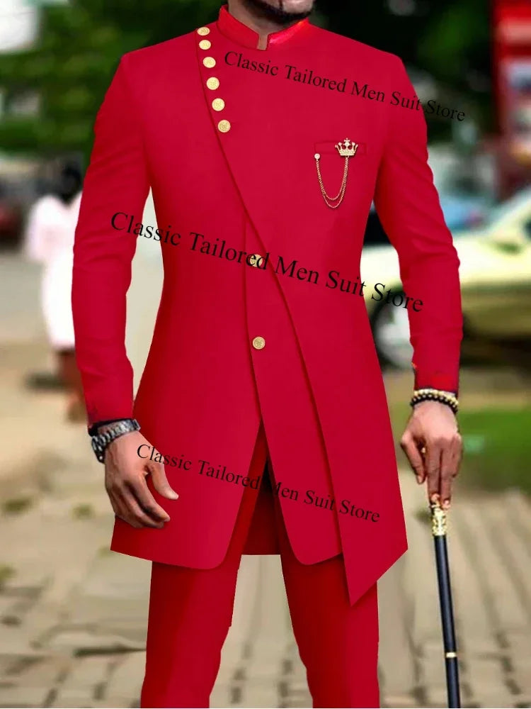 White Luxury Suits For Men Slim Fit Prom Party Wedding Groomsmen Groom Suit Tuxedo 2Pcs Fashion Costume Homme Blazer Pants