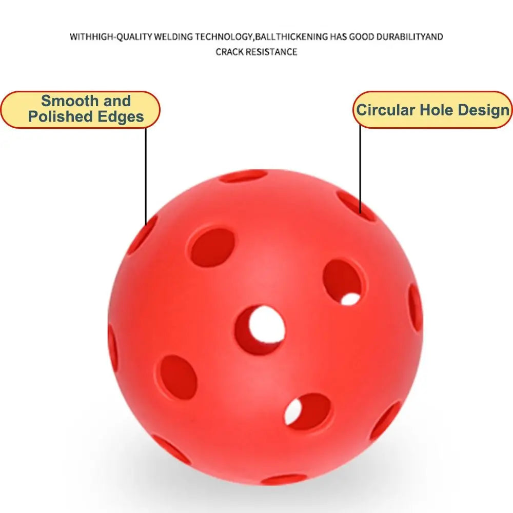 6pcs Portable 26 Holes Pickleball Balls Balanced High Bounce Pickle Balls with Bag Crack-Resistant PVC Competition Ball Indoor
