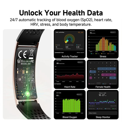 2026 New Intelligent Fitness Tracker for Men and Women Sleep Monitoring 170+Sports Modes Couple Fitness Gift IPX8 SmartBracelet