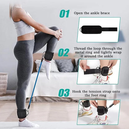 1 Pair Ankle Straps for Cable Machines Resistance Bands Attachment,Gym Cuffs with Stainless Steel D-Ring for Booty Leg Workout