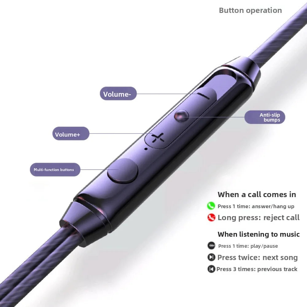 Music Earphones 3.5mm Esports Wired Earphone Elbow HiFi Stereo in Ear Earphones Microphone Surround Bass Wired Headset Running