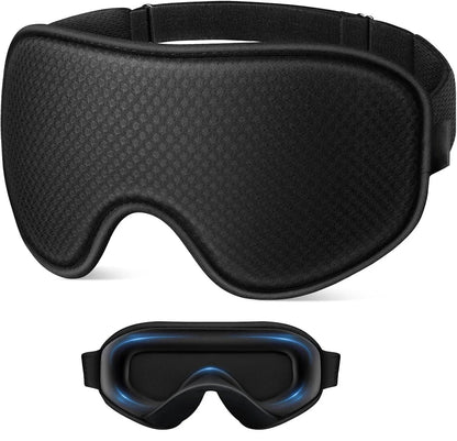 Sleep Mask Blackout Eye Masks for Sleep-3D Breathable Soft Comfortable Eye Mask for Travel-Adjustable Night Masks for Sleeping