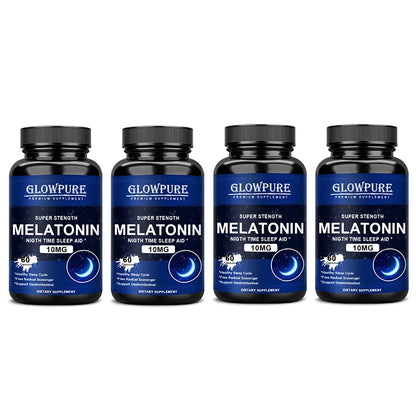 Melatonin 10 mg Capsules - Relieve Insomnia Healthy Sleep Quality Deep Sleep Stress Relief