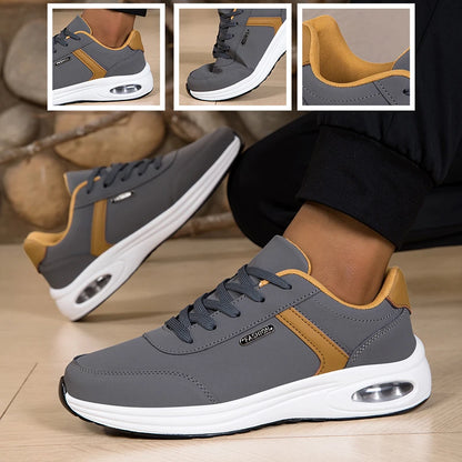 2026 New Walking Sports Shoes Leather Waterproof Casual Sports Shoes Non-slip Shock Absorption Running Shoes Men's Tennis Shoes