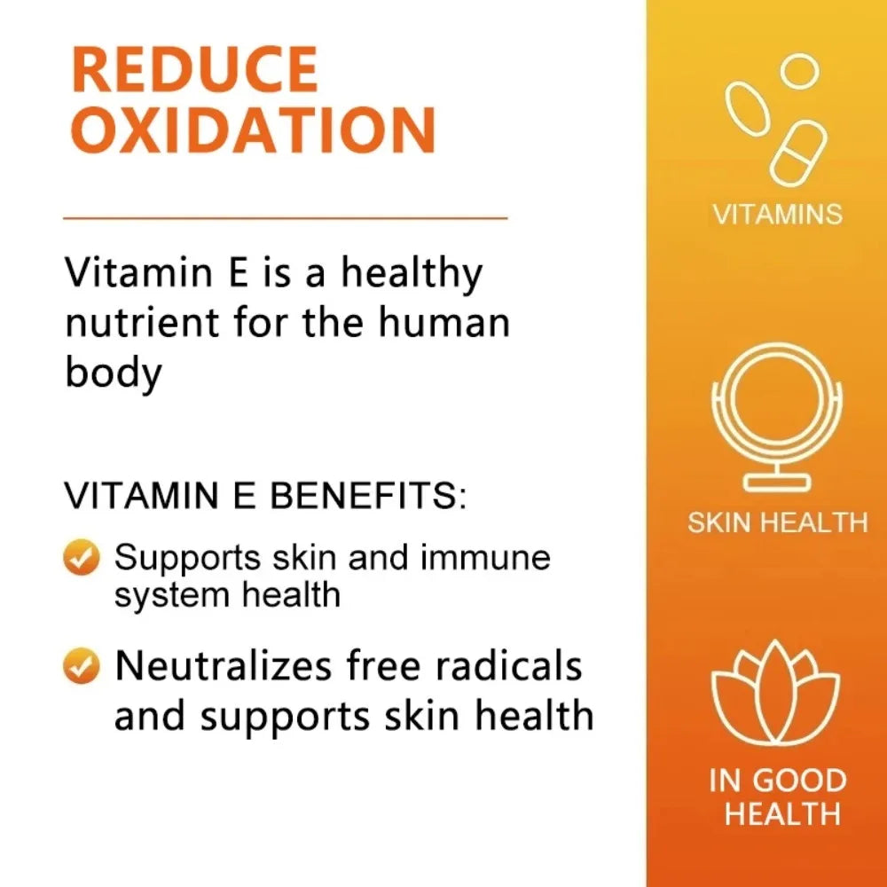 Vitamin E 670 Mg (1000 IU) - Natural Dietary Supplement Antioxidant, Skin, Immune System Support, Gluten Free, Vegen