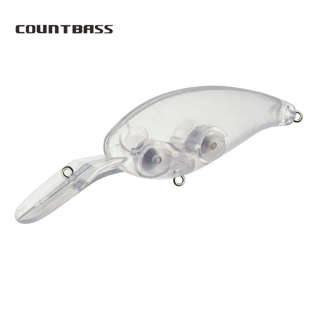 Countbass 10Pcs Blank Hard Lure Bodies, Deep Floating Crankbaits 65mm/2.6" 13.5g/0.47oz, Unpainted Fishing Baits, Plug, Wobblers
