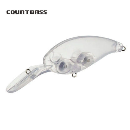 Countbass 10Pcs Blank Hard Lure Bodies, Deep Floating Crankbaits 65mm/2.6" 13.5g/0.47oz, Unpainted Fishing Baits, Plug, Wobblers