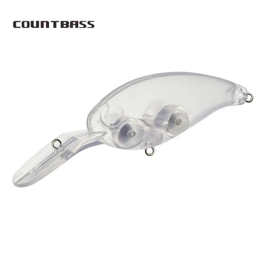Countbass 10Pcs Blank Hard Lure Bodies, Deep Floating Crankbaits 65mm/2.6" 13.5g/0.47oz, Unpainted Fishing Baits, Plug, Wobblers