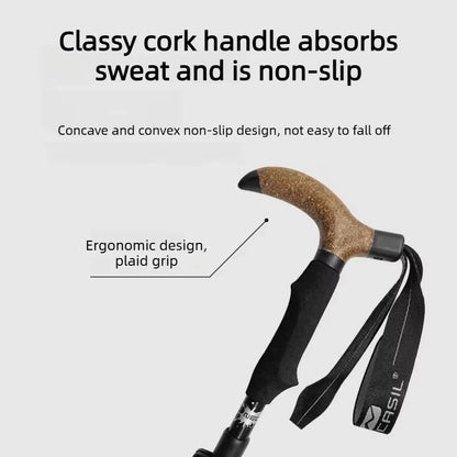 Walking Cane Telescopic Baton Folding Walking Sticks Aluminum Alloy Crutches Trekking Cane Hiking Trekking Poles North Pole