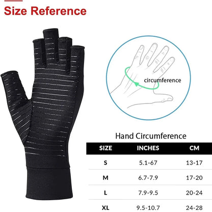 GTUBIKE 1Pair Copper Arthritis Gloves for Hand Pain Relief,Rheumatoid Osteoarthritis,Swelling, Carpal Tunnel, Compression Gloves