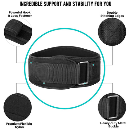Self-Locking Weight Lifting Belt - Weightlifting Belt for Serious Functional Fitness - Lifting Support Deadlift Training Belt