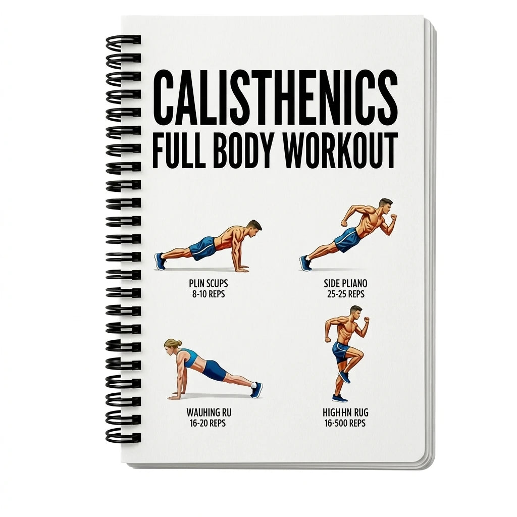 Full Body Workout Notebook Daily Training Guide Portable Fitness Planner for Men Women Home Gym Exercises Gift