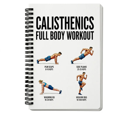 Full Body Workout Notebook Daily Training Guide Portable Fitness Planner for Men Women Home Gym Exercises Gift