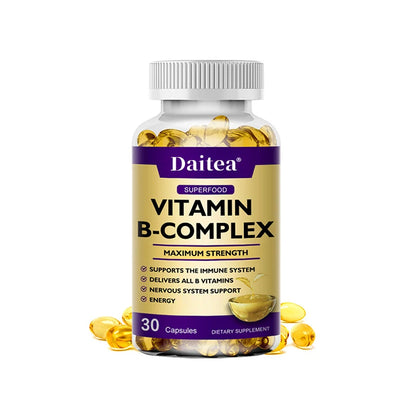 Vitamin B Complex - Immune Support Supplement, Promotes Brain Health and Nervous System, Boosts Energy and Improves Alertness
