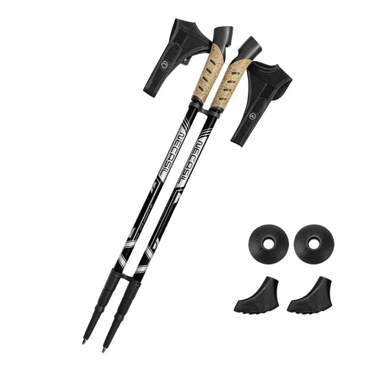 2PCS Nordic Walking Poles Trek Pole Telescopic Alpenstock 7075 Aluminum Alloy Shooting Crutch Senderismo Walking Stick Hiking