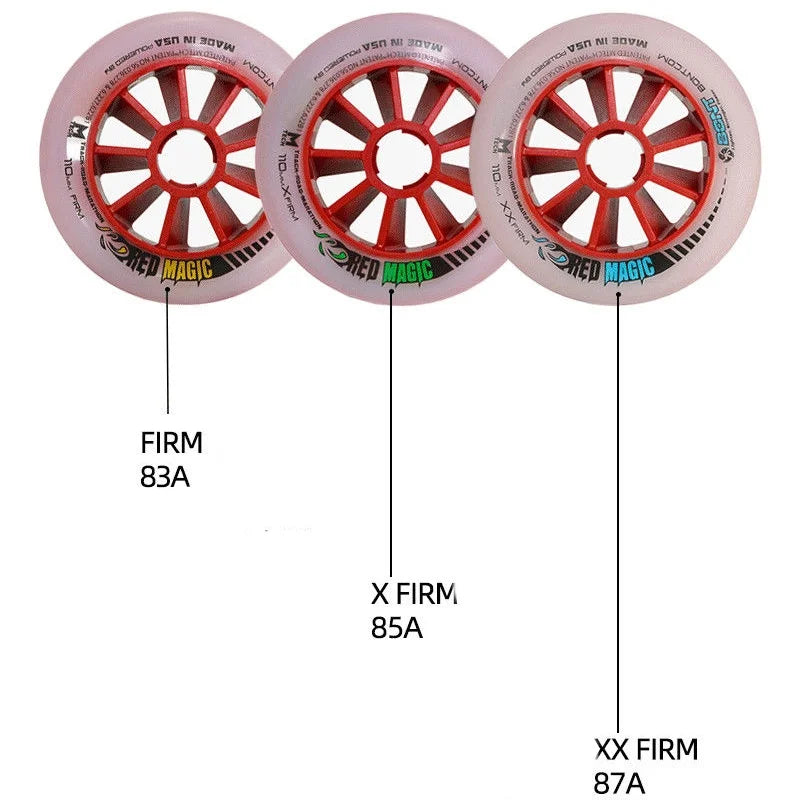 8 Professional 2 Layers MPC Red Magic Black Magic XXFirm Xfirm 80mm 90mm 100mm 110mm Inline Speed Race Skating Wheel Roller Tire