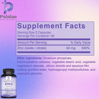Zinc Supplements - Enhances Immune Function, Promotes Skin Health, Improves Sleep, and Maintains Bone Marrow Health