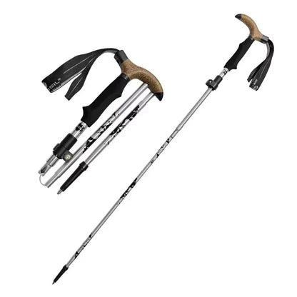 Walking Cane Telescopic Baton Folding Walking Sticks Aluminum Alloy Crutches Trekking Cane Hiking Trekking Poles North Pole