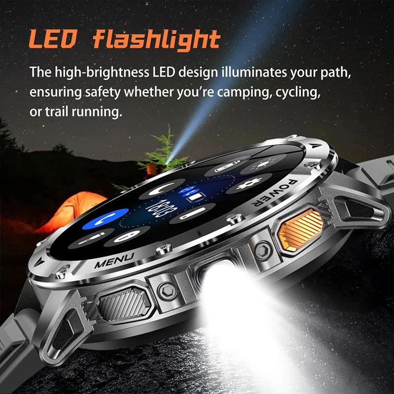 Smart Watch 1.7'' IPS Screen 1400mAh Battery IPX8 Waterproof 120+ Sports SOS LED BT Call Heart Rate Monitor Men Women