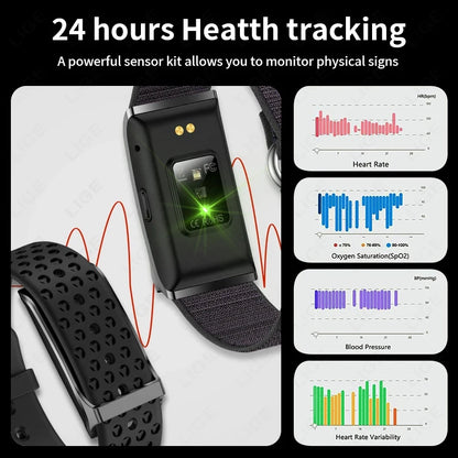 LAXASFIT Smart Band No Screen Fitness Tracker Heart Rate Blood Oxygen Monitor IP68 Waterproof Ultra-Thin Long Battery