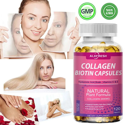 Collagen  Capsules Support Beauty Skin Care Skin Repair Hair Nail  and Joint Health Anti-aging Enhance Skin's Ability to Lock
