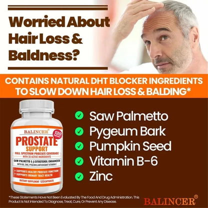 Prostate Supplements, Saw Palmetto Prostate Health Support with 33 Ingredients for Healthy Urination Frequency & Improve Sleep