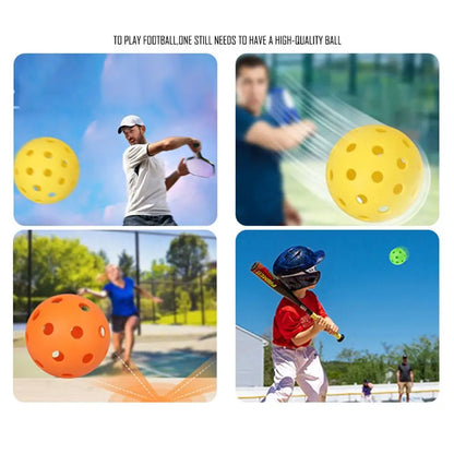 6pcs Portable 26 Holes Pickleball Balls Balanced High Bounce Pickle Balls with Bag Crack-Resistant PVC Competition Ball Indoor