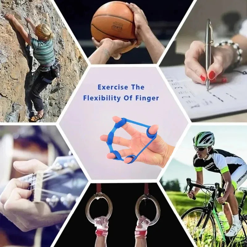 1/8pcs Silicone Finger Grip, Resistance Band, Wrist Stretcher, Elastic Five Finger Expander, Strength Training Device, Exercise