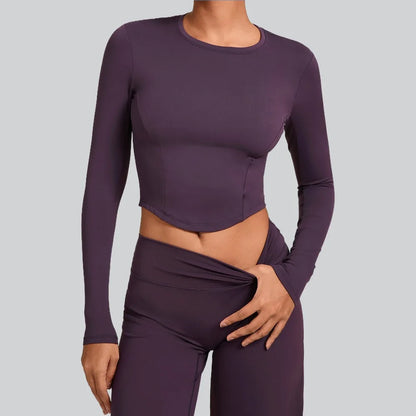 Gym Workout Top Women's Winter Tight-Fitting Long-Sleeved Yoga Sports Fitness Clothes Pilates Running Sports Long-Sleeved Tops
