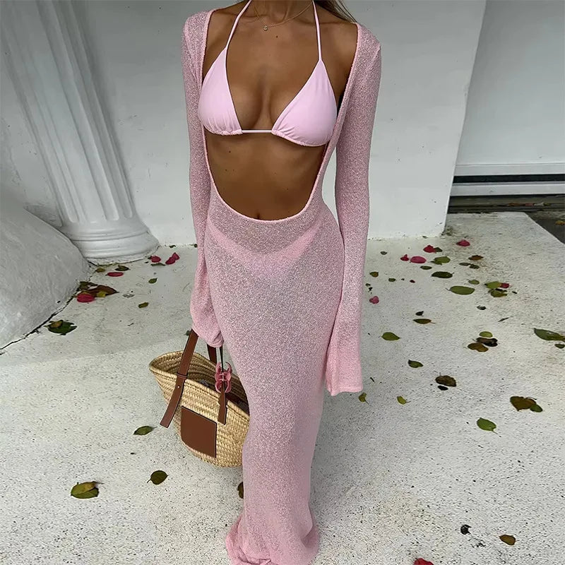 3 Pieces Bikini 2026 Sexy Women Swimsuit Swimwear Female Short Skirt Cover Ups Bikini Set Beachwear Bathing Suit Swimming Suit