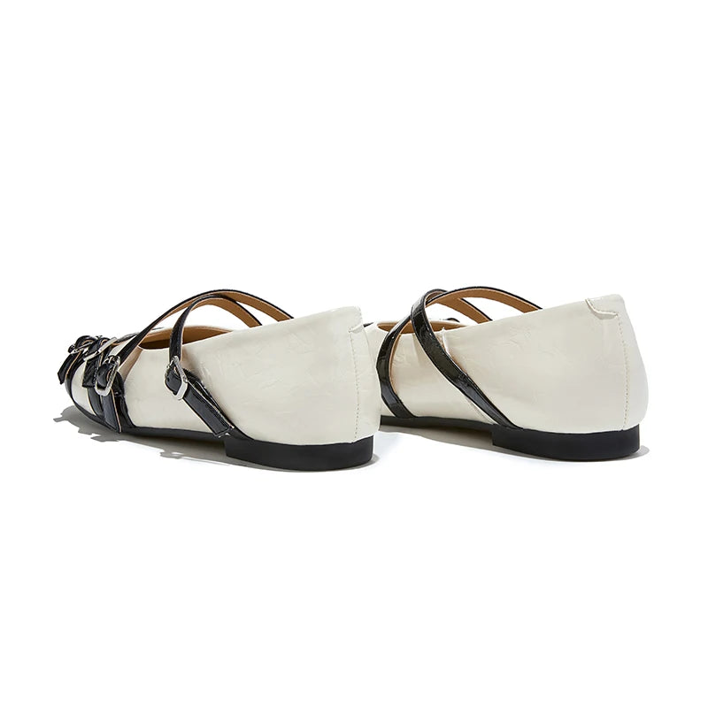 2026 New Women's Mary Jane Shoes Stylish Cross-Strap Flat Shoes Women Comfortable Ballet Frail Shoes for Spring and Autumn
