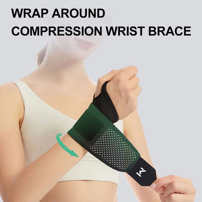 GTUBIKE 1PCS Breathable Wrist Support Brace for Gym/Work - Adjustable Compression Sleeve, Arthritis & Carpal Tunnel Relief