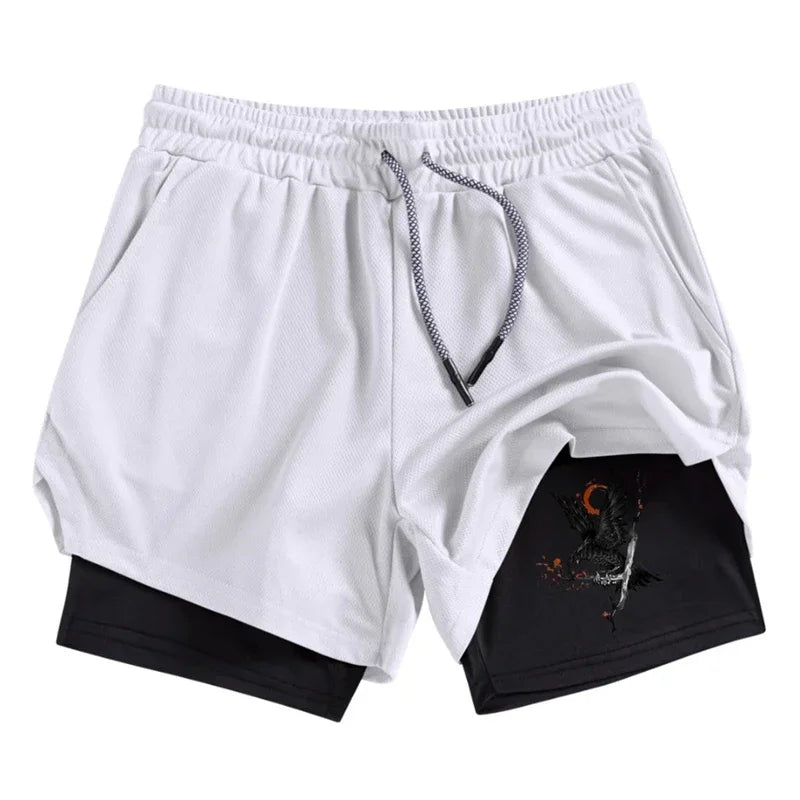 Performance Shorts Phone Pocket 2-In-1 for Men Comfortable Athletic Quick Dry Fitness Gym Workout Running Double Deck Jogging