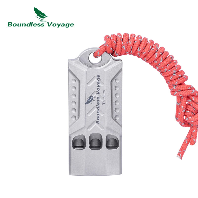 Boundless Voyage Titanium Whistle, Emergency Survival Safety Whistles for Outdoor Camping Hiking Coaches Training Sports
