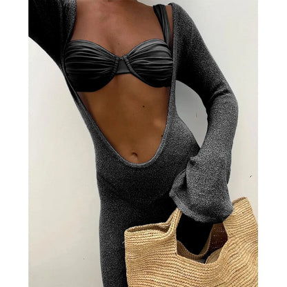 3 Pieces Bikini 2026 Sexy Women Swimsuit Swimwear Female Short Skirt Cover Ups Bikini Set Beachwear Bathing Suit Swimming Suit