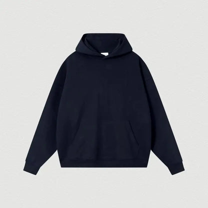 Custom LOGO 400GSM Oversized Frency Terry  Autumn Winter Casual Cotton Men Woven Top Solid Color Hoodies Sweatshirt Streatwear