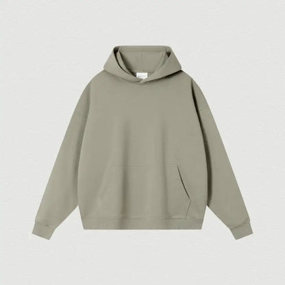 Custom LOGO 400GSM Oversized Frency Terry  Autumn Winter Casual Cotton Men Woven Top Solid Color Hoodies Sweatshirt Streatwear