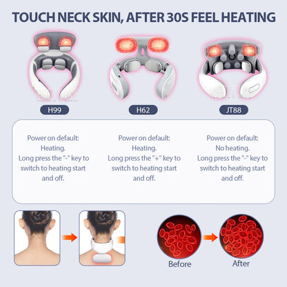 TENS Pulse Back Neck Massage 4 Models Electric Smart Shoulder Cervical Massager Muscle Beating Health Care Tool
