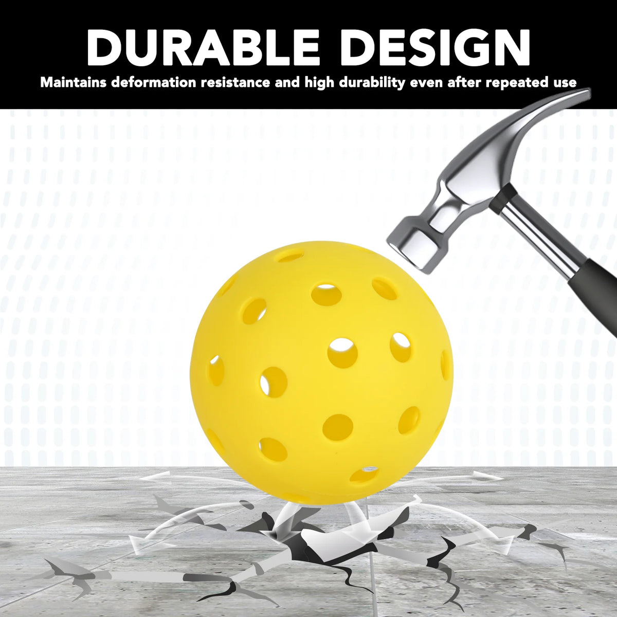 Pickleball Balls 40PCS 40 Holes Outdoor Pickleball Balls High Elasticity Durable Yellow Pickle Balls for All Pickleball Paddle