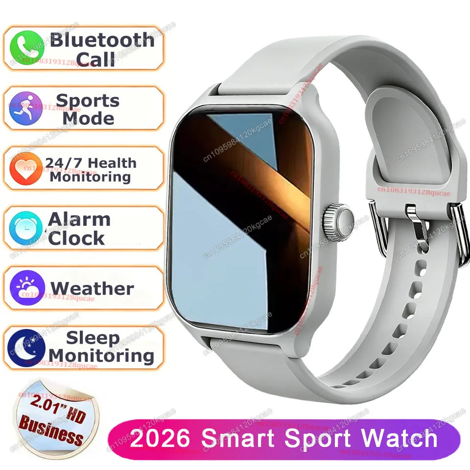 Smart Watch Men 2.01'' AMOLED Screen Waterproof Multiple Sport Mode Fitness HD Bluetooth Call Smartwatch Men Women Bracelet Ht30