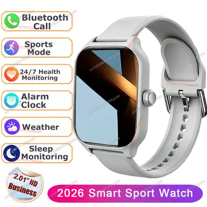 Smart Watch Men 2.01'' AMOLED Screen Waterproof Multiple Sport Mode Fitness HD Bluetooth Call Smartwatch Men Women Bracelet Ht30