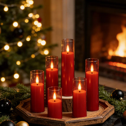 9 Acrylic Flameless LED Electronic Candles Timer Dimmable Flickering Safe Gift Hanukkah Diwali Ramadan Prayer Meditation Candle