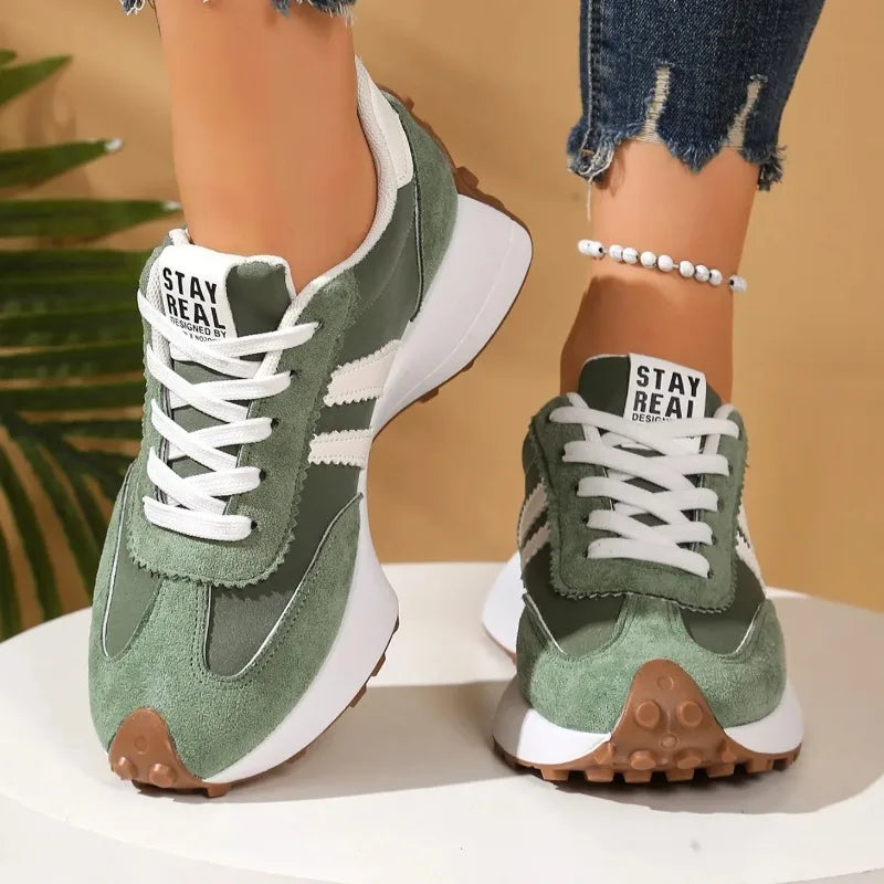 White Women's Sneaker Casual Shoes New Autumn Ladies Patchwork Running Shoes Popular Comfortable Breathable Female Footwear 2025