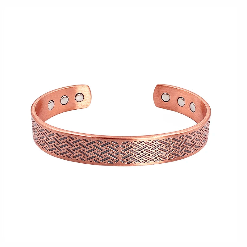 Vintage Pure Copper Magnetic Bracelet Unisex Adjustable Cuff Bangles Perfect for Everyday Wearwith Recommend Jewelry Gift