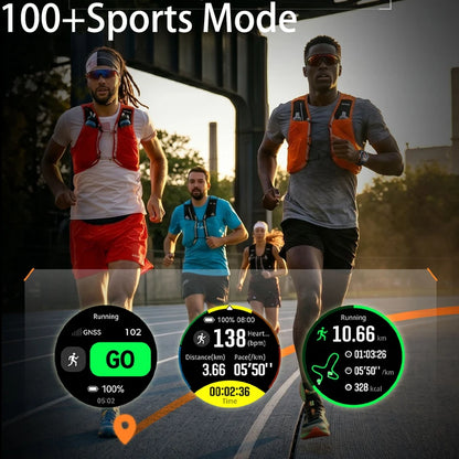 New smart sports watch, 1200mAh large capacity battery, GPS tracking, IPX8 waterproof, wireless communication, altimeter compass