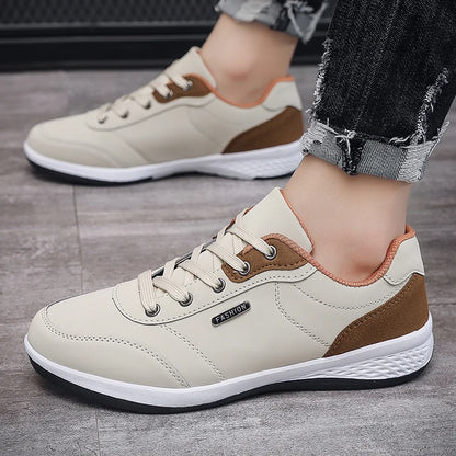 2026 New Walking Sports Shoes Leather Waterproof Casual Sports Shoes Non-slip Shock Absorption Running Shoes Men's Tennis Shoes