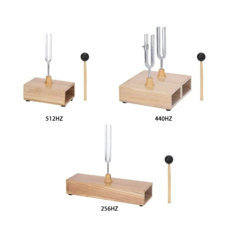 256/440/512HZ Tuning Fork, Tuning Fork Resonance Box, Chakra Tuning Forks for Sound Therapy, Yoga, Meditation and Relaxation