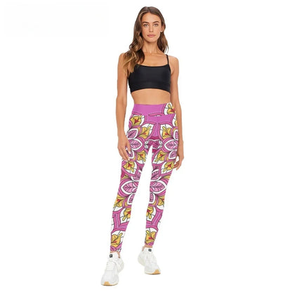 High Waist Yoga Pants Watercolor Splatter Printed All Season Naked Feel Leggings Slimming Workout Tights Trendy Fitness Bottoms