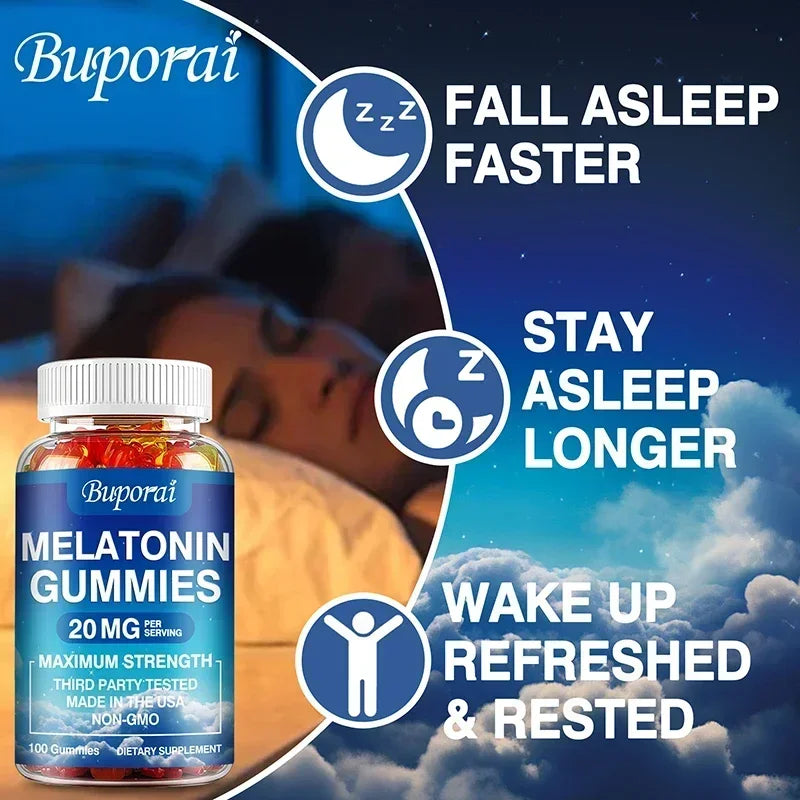 Melatonin 20 Mg Gummies - Relieve Insomnia Healthy Sleep Quality Deep Sleep Stress Relief