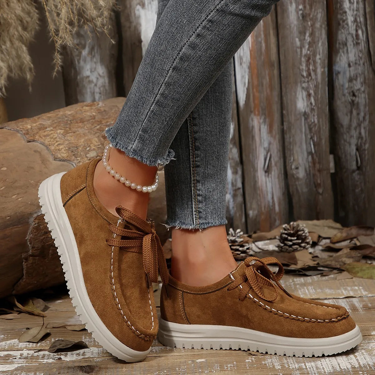 Women's Sports Shoes 2025 Spring Autumn Fashion Platform Sneakers Lace-up Round Toe Casual Comfortable Women's Shoes